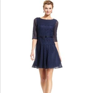 Tahari Blue Lace Dress