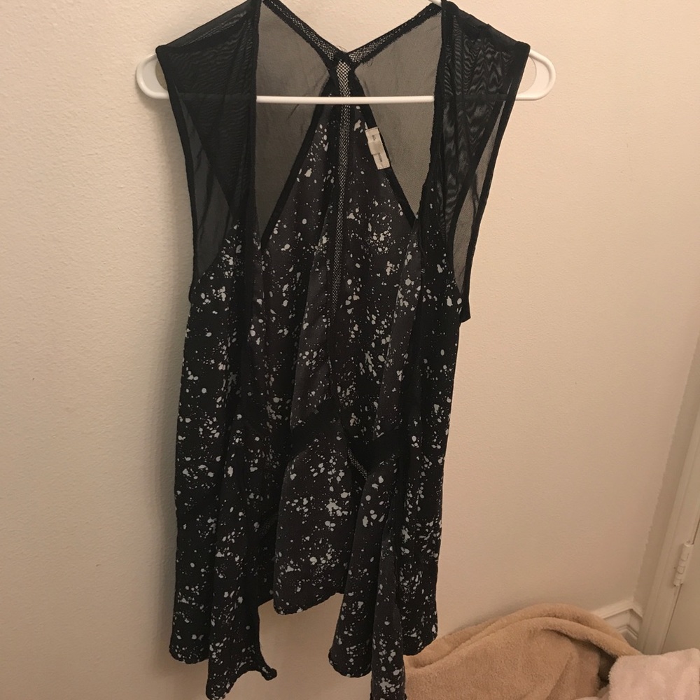Black with white splatter cardigan