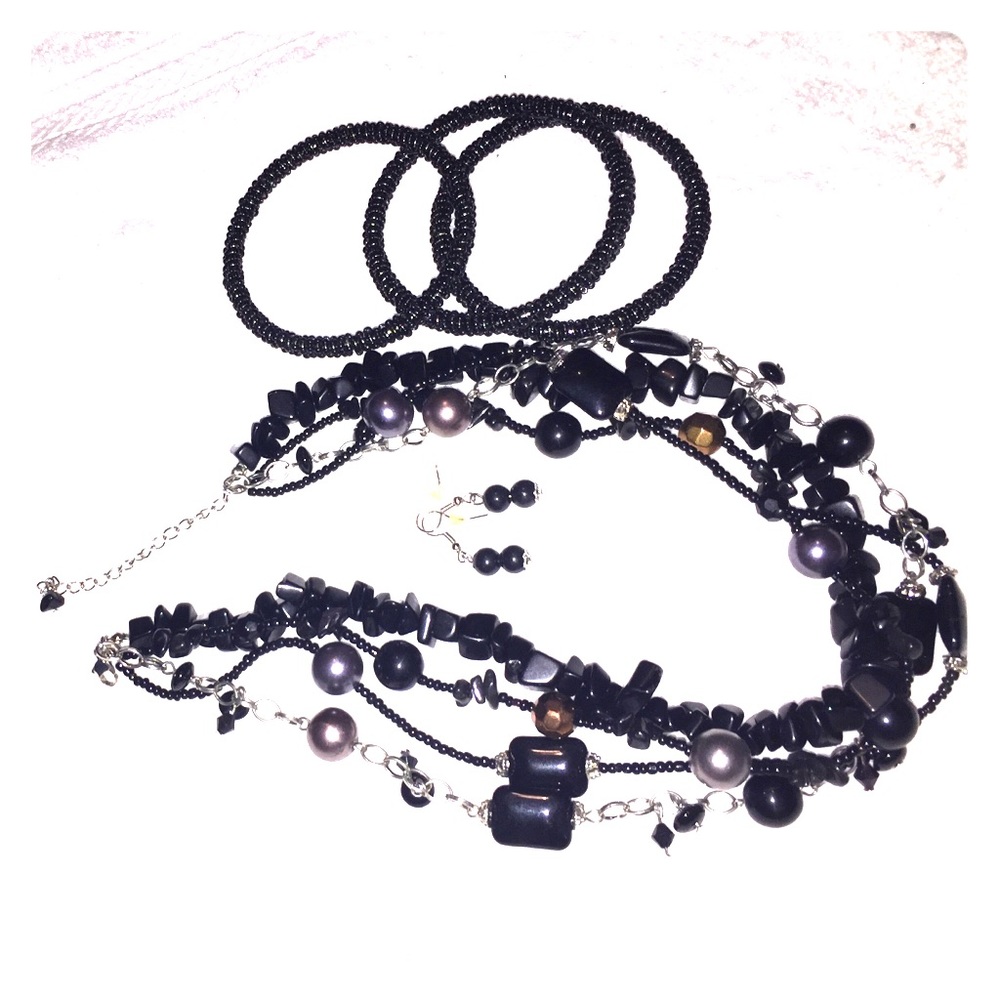 Charming Charlie's Black jewelry set
