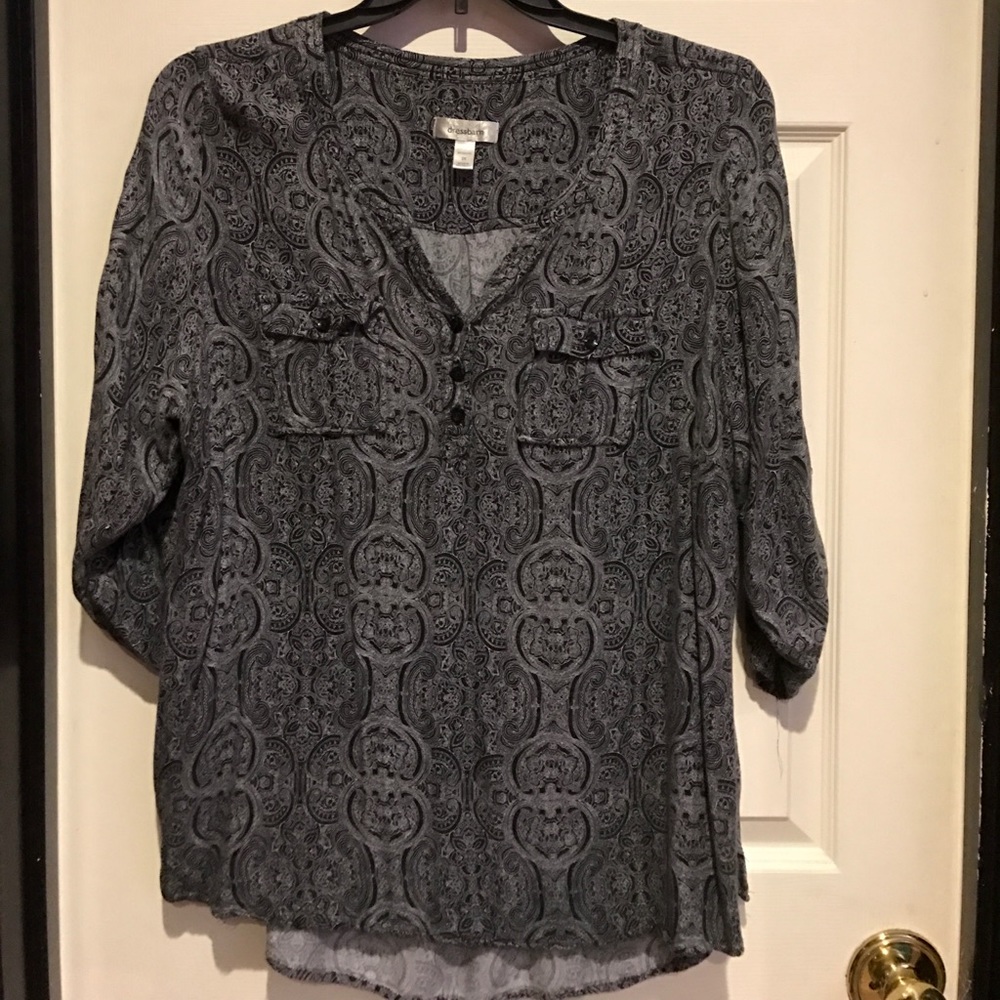 Paisley black/white top