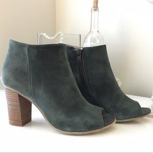 Steve Madden Olive Suede Peep Toe Bootie