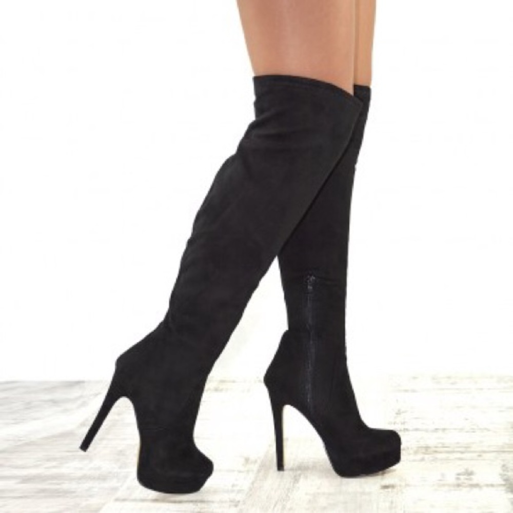 Chinese Laundry platform thigh high boots