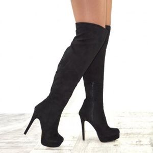 Chinese Laundry platform thigh high boots