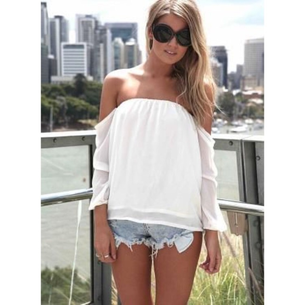 Chiffon Off Shoulder Top