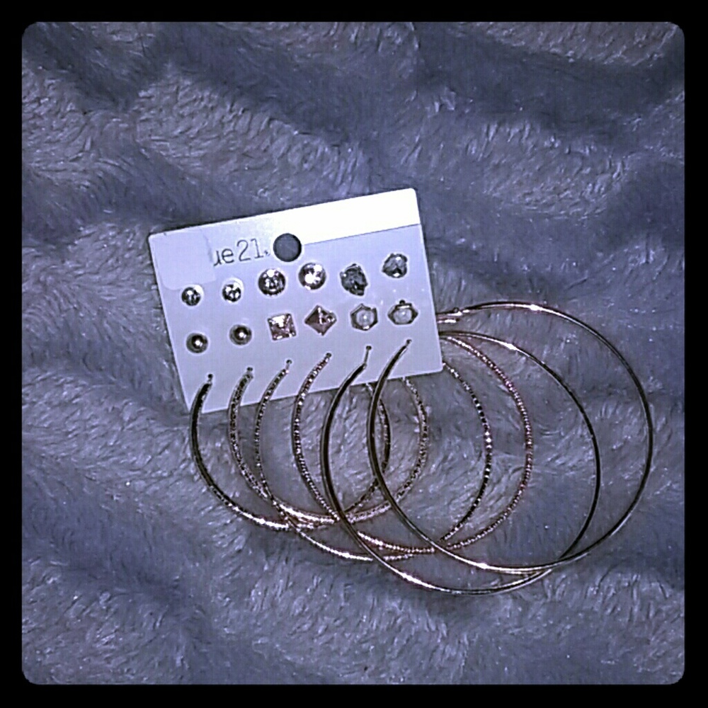 Gold Rue 21 9 Piece Earring Set