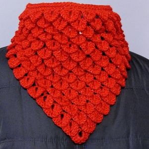 Red Statement Bandanna Cowl, Handmade, Brandnew