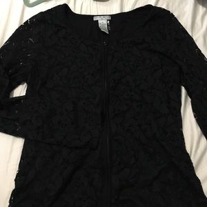 Black Lace Long Sleeve Top