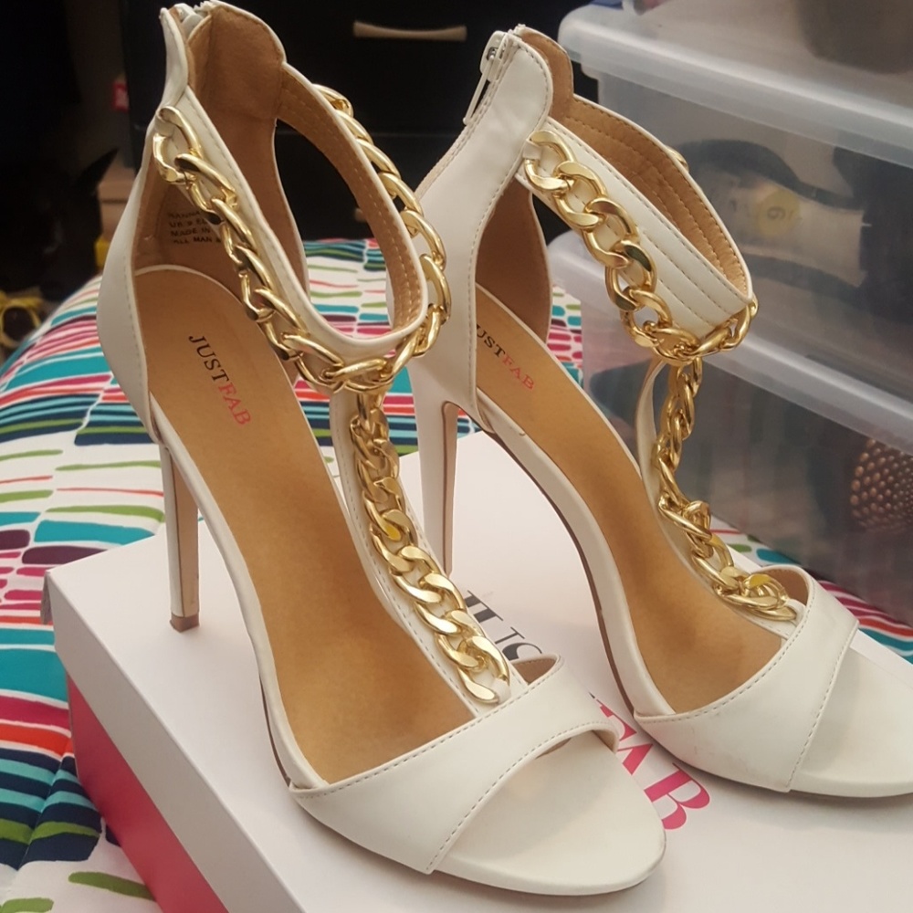 White & Gold Heels