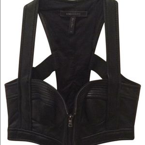 BCBG leather bustier