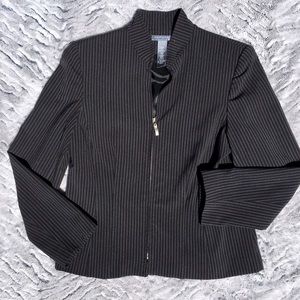 Fitted Pinstripe Blazer Jacket Hillard & Hanson