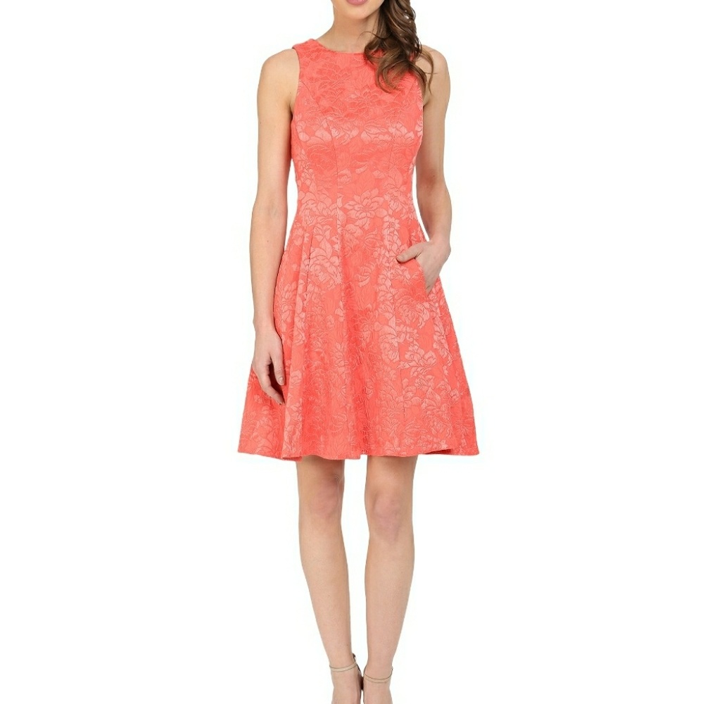 Maggy London Floral Jacquard Fit & Flare Dress