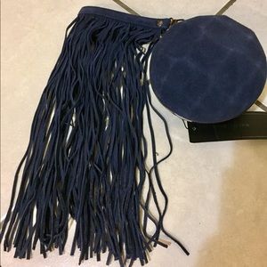 Leather blue clutch