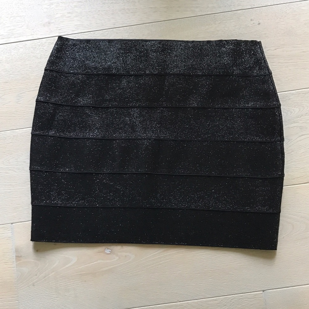 Black and Silver bandage skirt