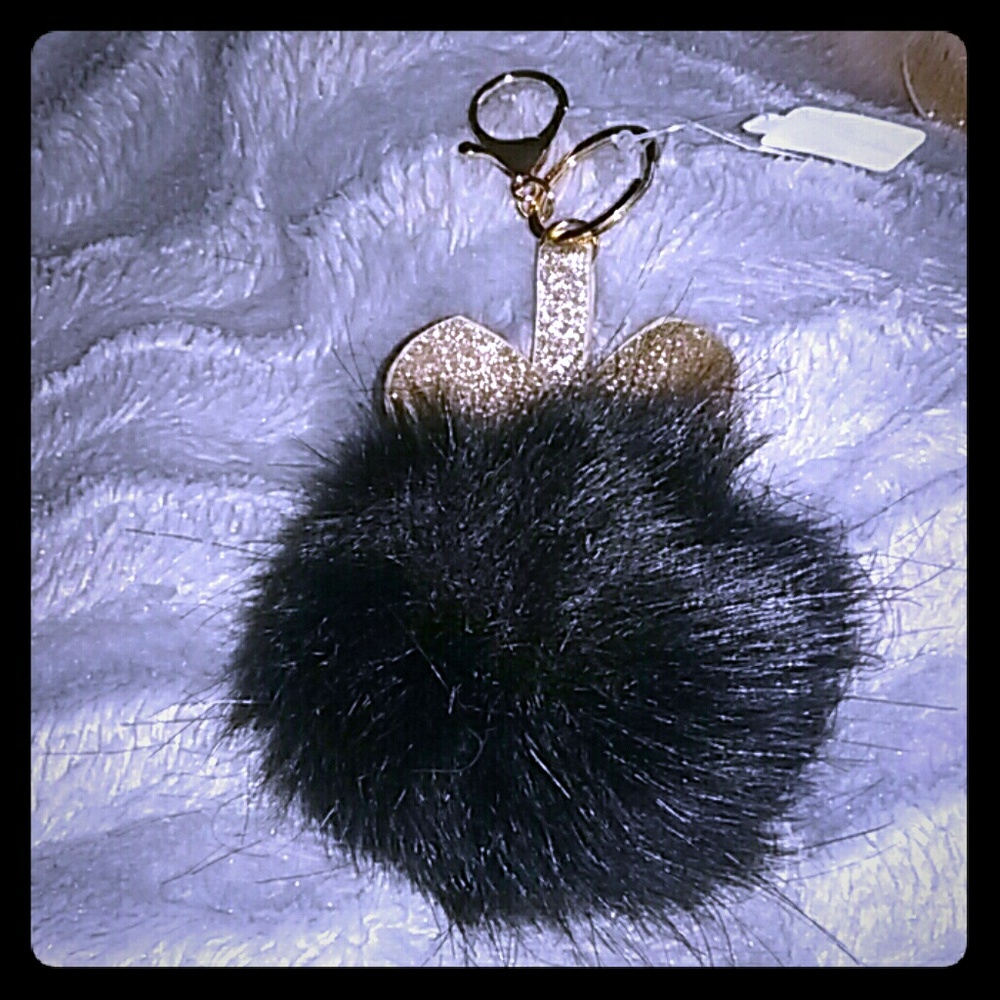 Fuzzy Keychain with Glitter Ears