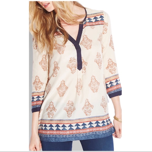Lucky Brand Tops - Lucky Brand Tinsley Tunic Boho Moroccan Print