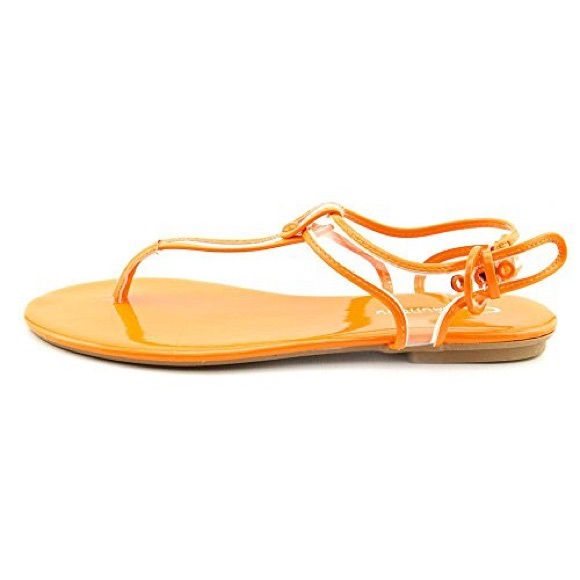 NIB Retro Jelly Clear/Orange Thong Sandals - Picture 3 of 6