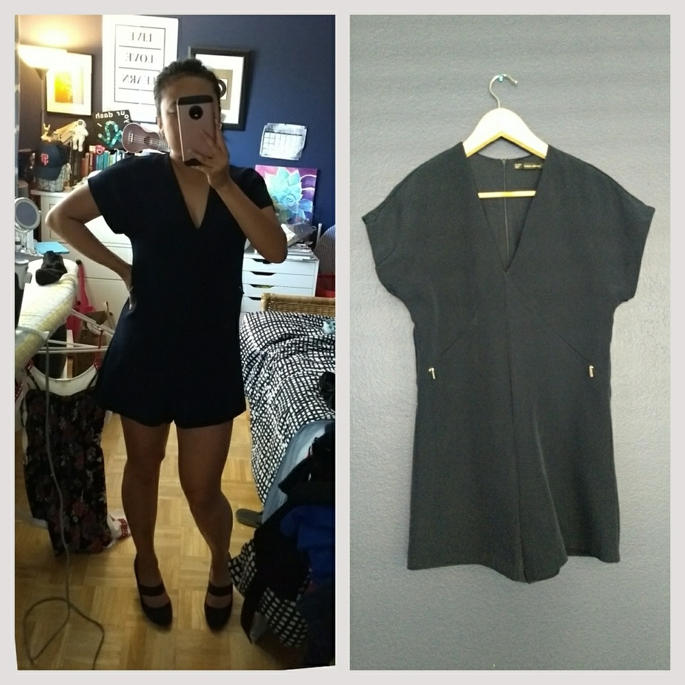 🆕 Zara Navy Blue Romper Small