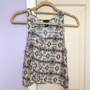 Forever 21 Tribal Print Button Down Tank