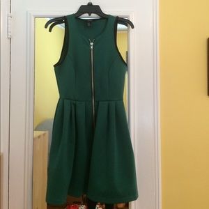 Green fit and flare dress