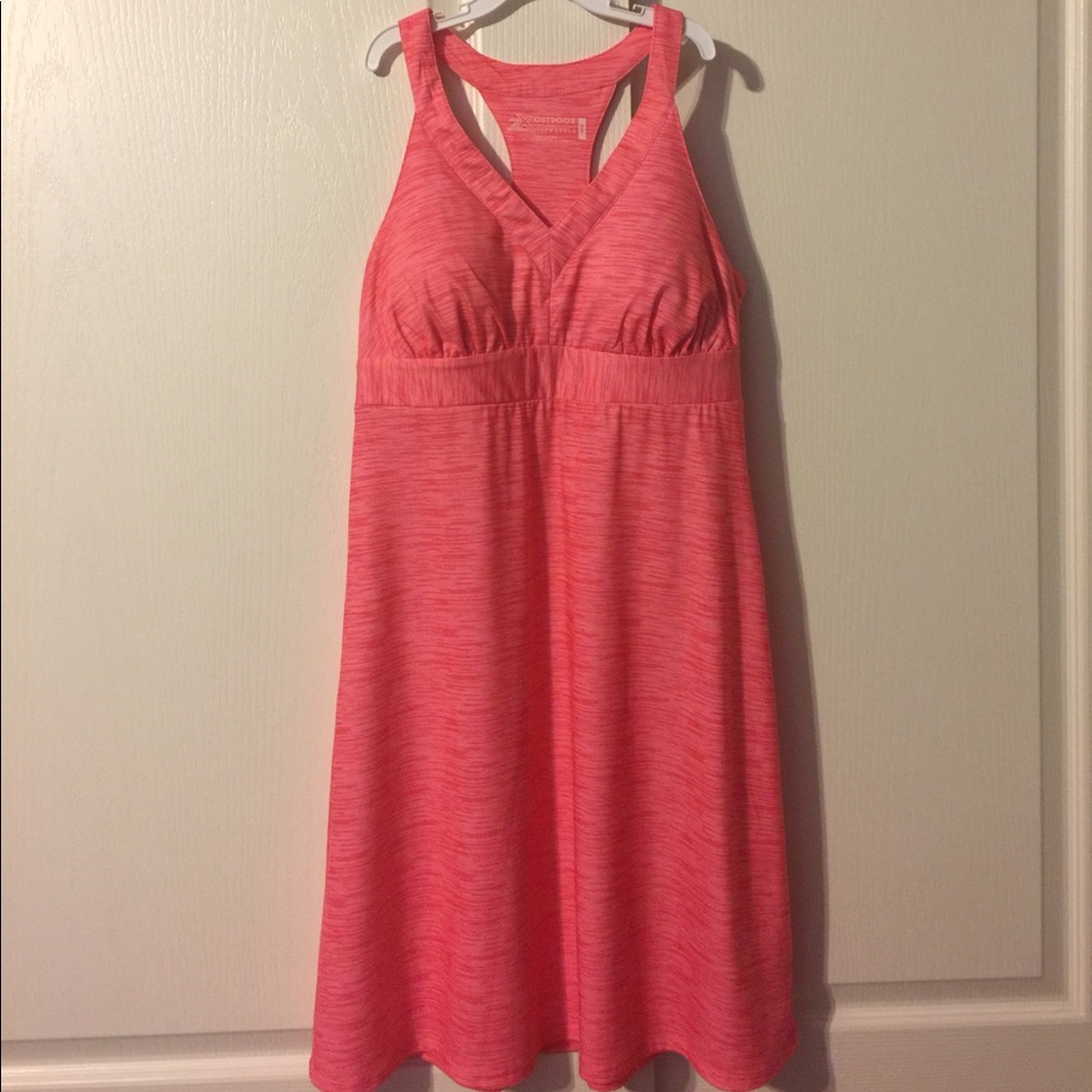 Coral color Racerback sun dress.