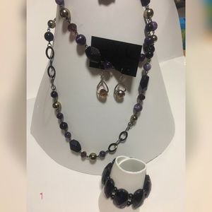 Necklace earrings and bracelet set