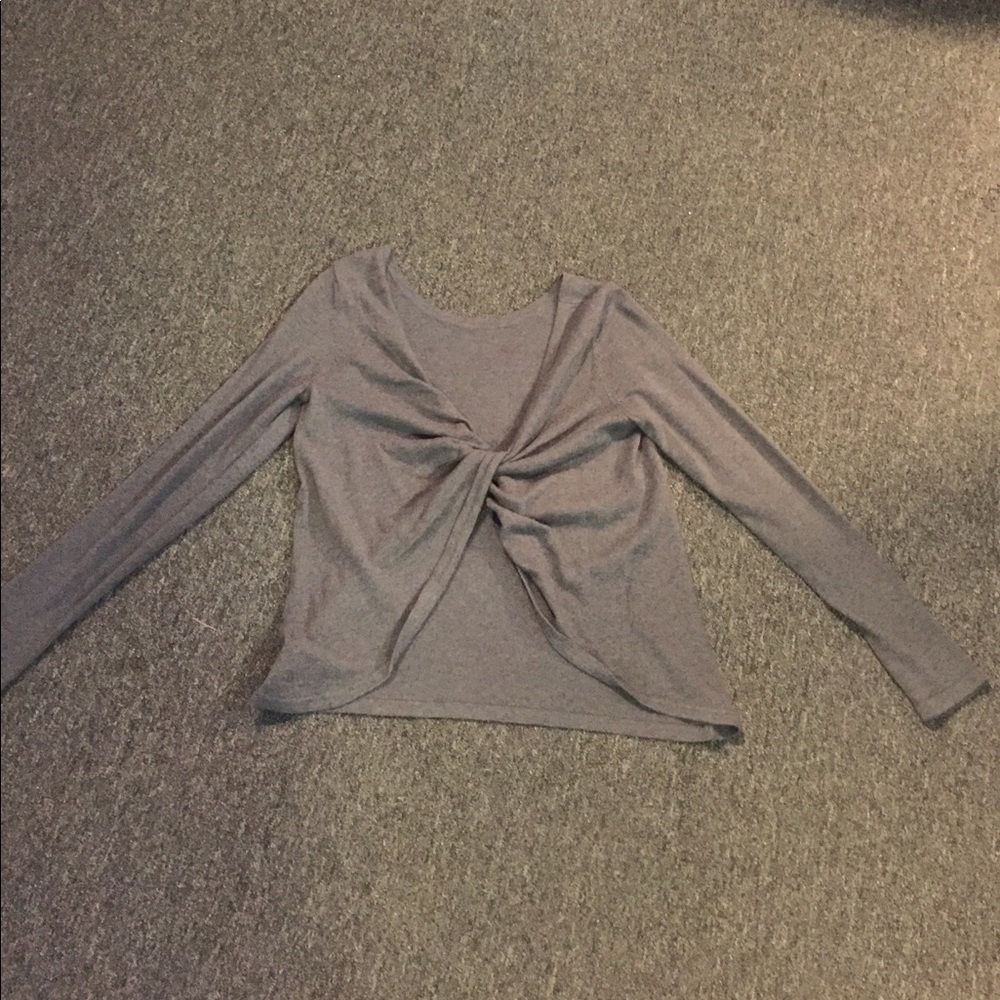 Aerie grey sweater with twist back size M