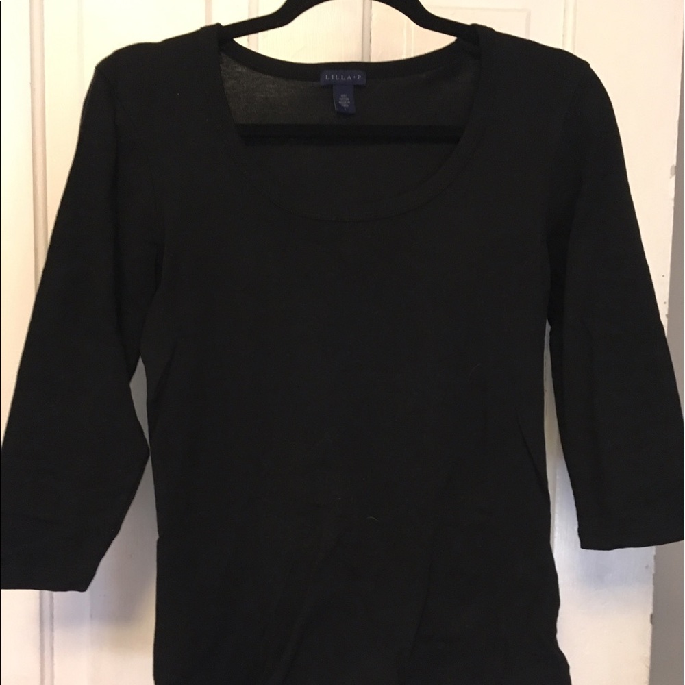 Lilla p black 3/4 length top