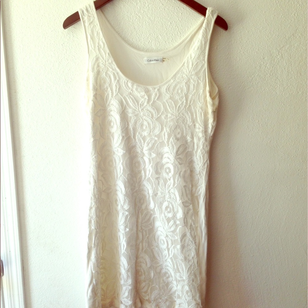 White Calvin Klein dress