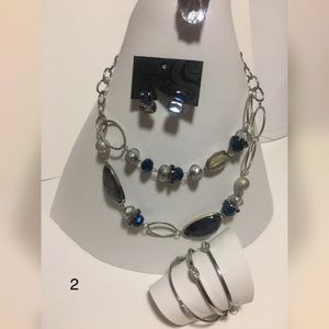 Necklace earrings bracelet Ring set