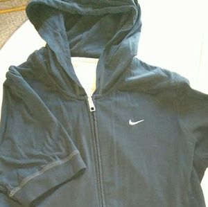 Women's short sleeve hooded sweatshirt