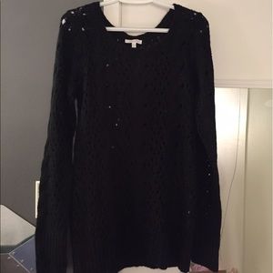 Black Delias open knit sweater | XL