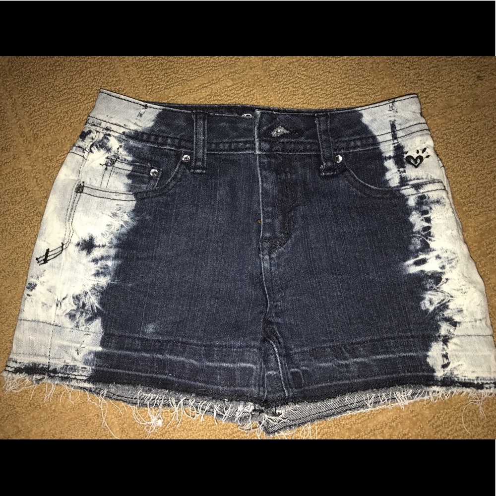 Acid wash shorts