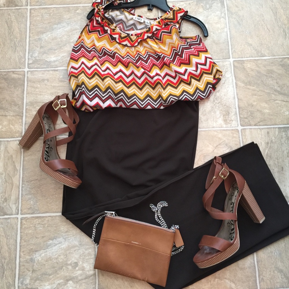 Focus 2000 Woman Brown Pants Sz 16W