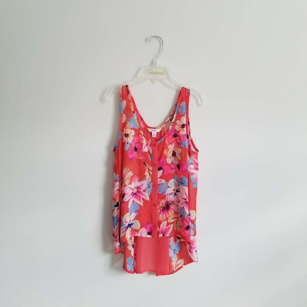 NWOT Candies Floral Pink Top
