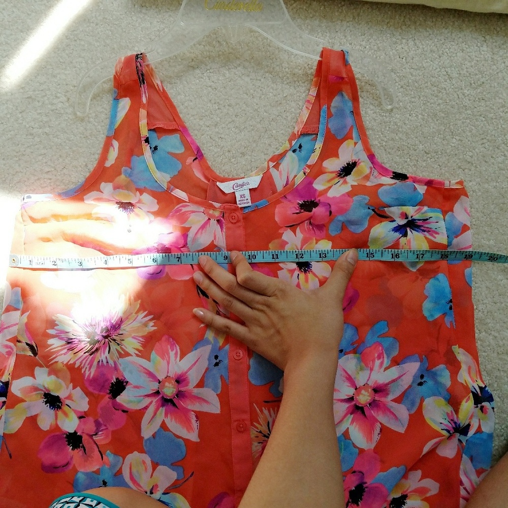 NWOT Candies Floral Pink Top - Picture 4 of 4