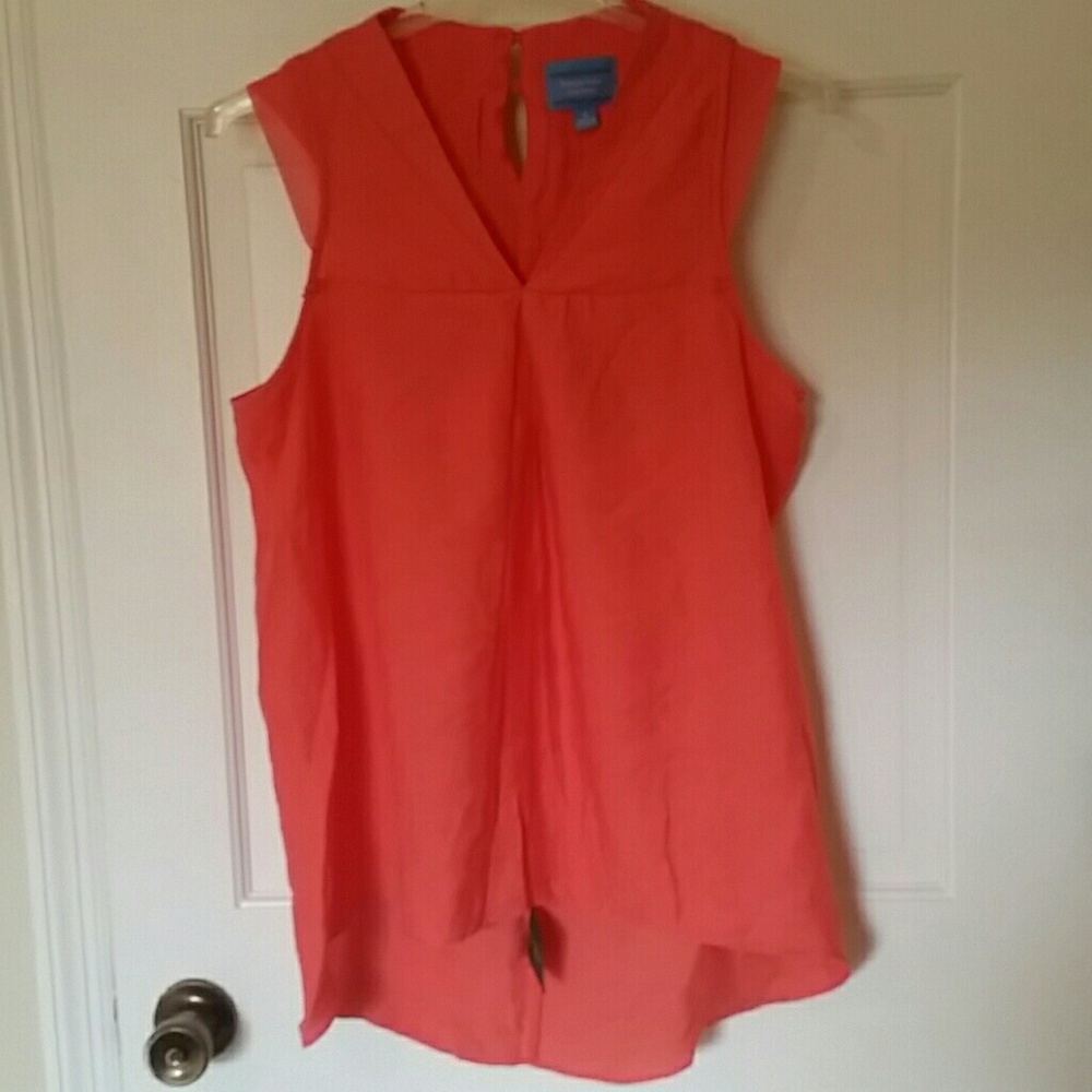 Vera Wang coral sleeveless blouse