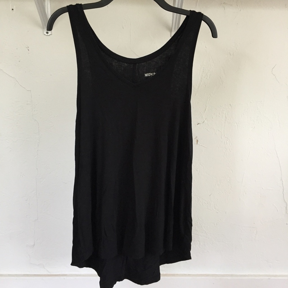 Classic black v-neck tank top