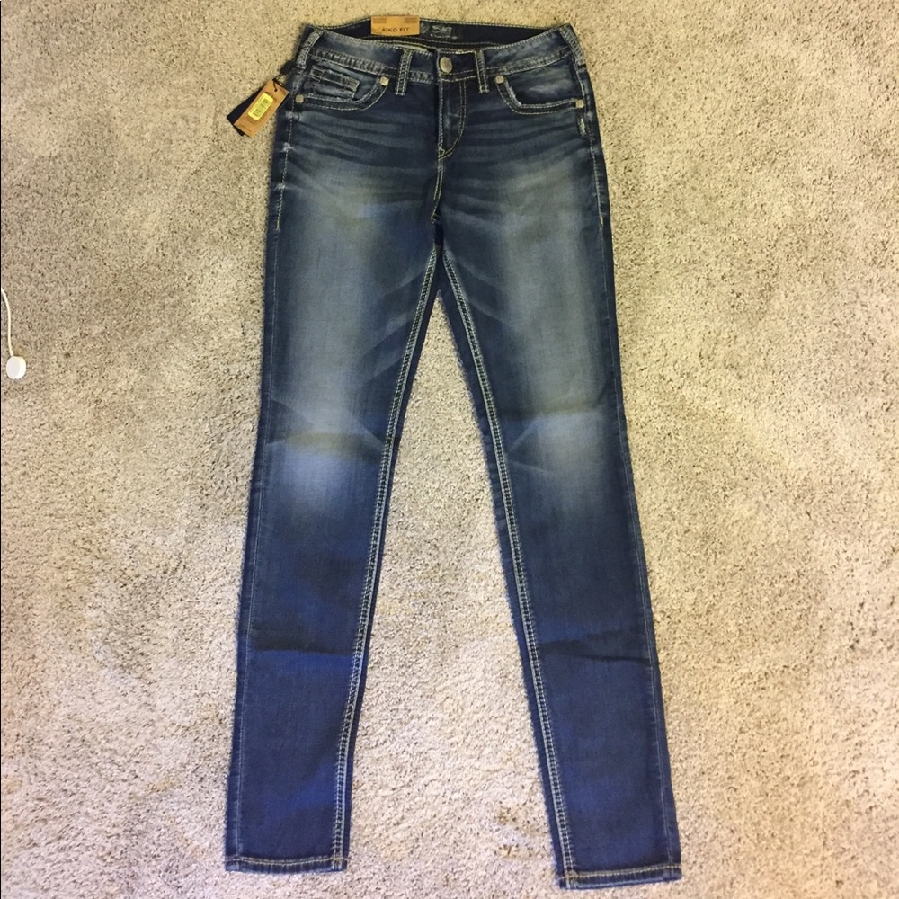 Silver Skinny Jeans