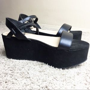 Forever 21 Black Platform Strappy Sandals