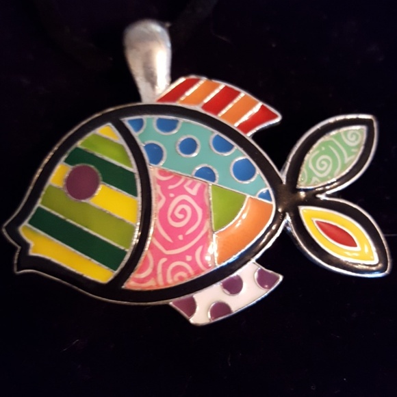 Enameled 2 Piece Jewelry Set🧡 - Picture 2 of 3