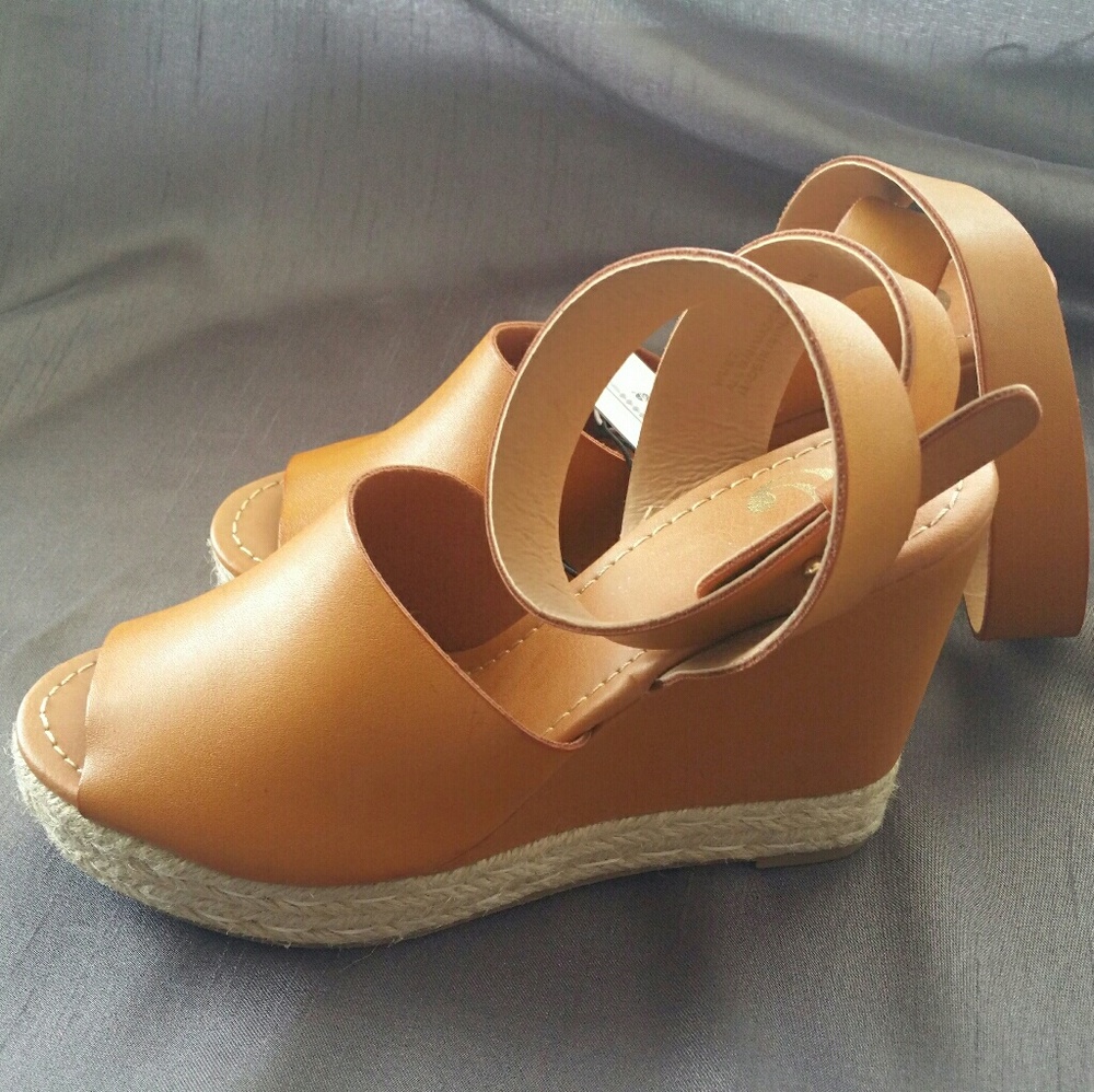 Wedge Ankle Strap Sandals - Size 7