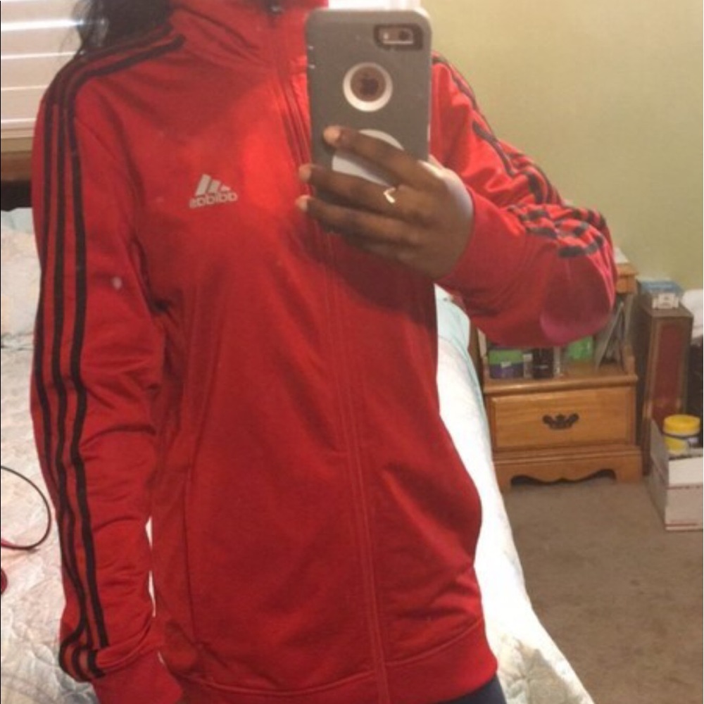 Red and Black Adidas Jacket
