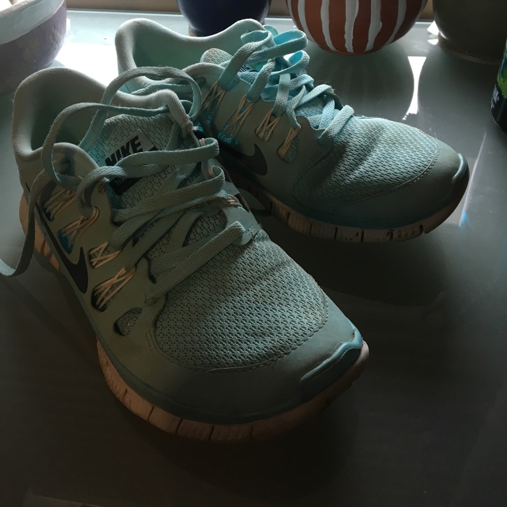 Blue Nike shoes