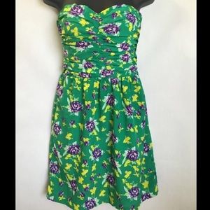 Green strapless dress NWOT