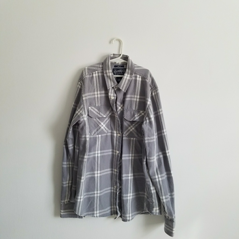 American Rag Grey Plaid Shirt