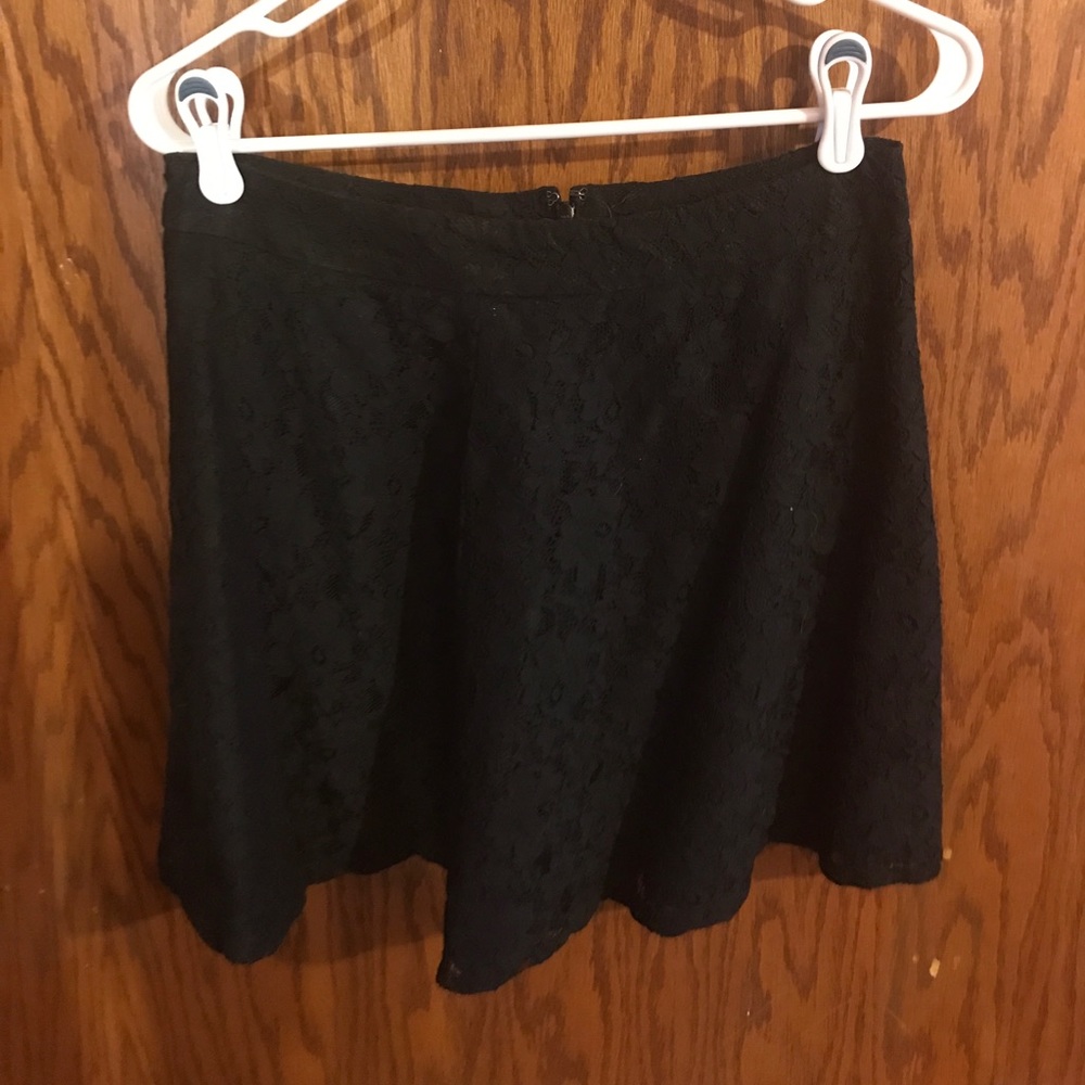 Sz s black lace skater skirt