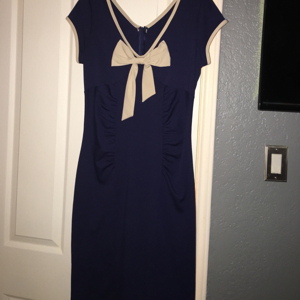 Blue and cream shimmy dress
