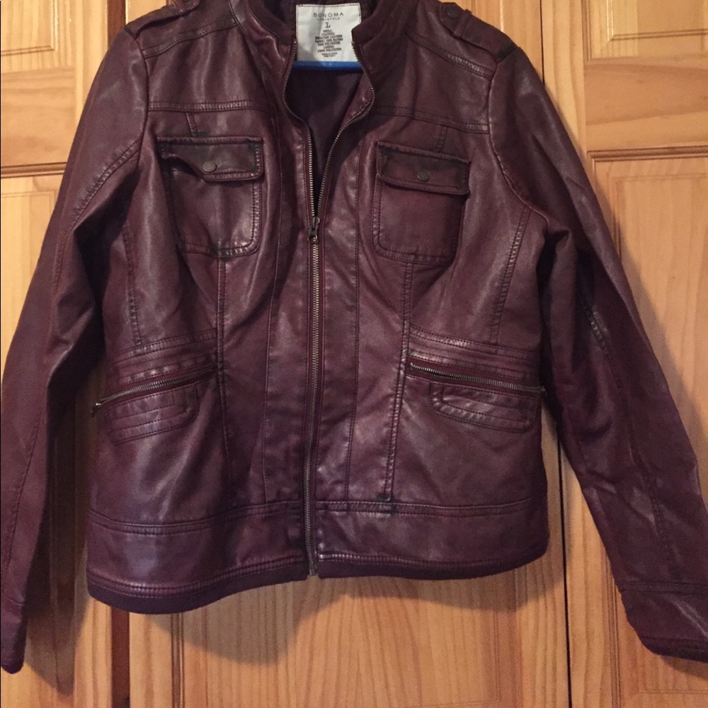 Imitation leather jacket