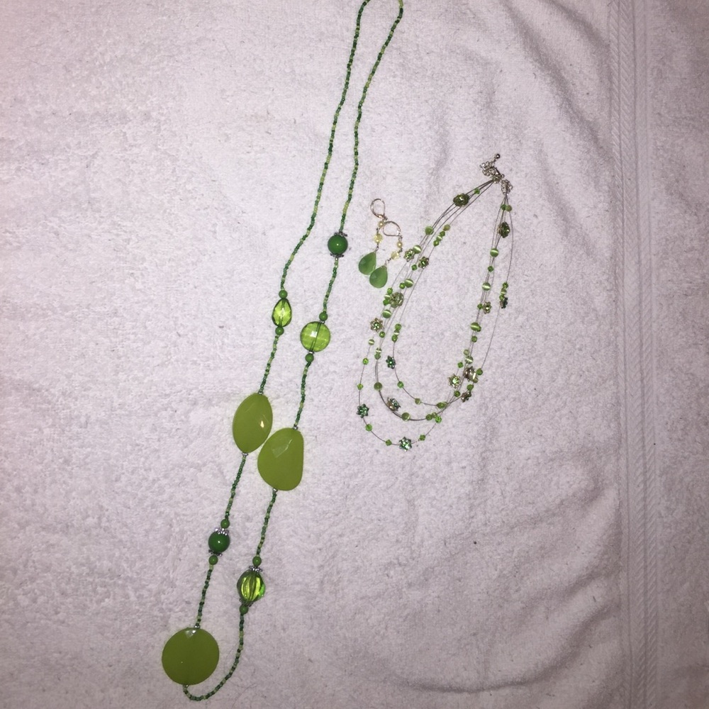 Lime green jewelry set