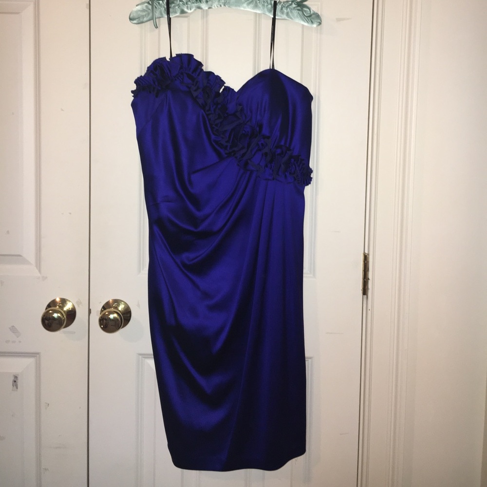 Strapless royal blue dress